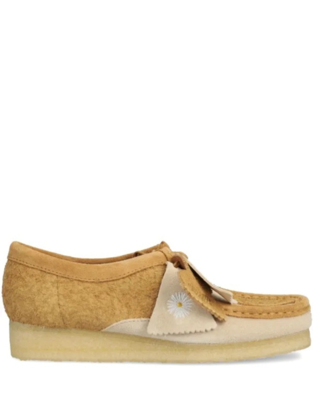 Clarks Originals Wallabee Tan Suede White Leather Moccasin Shoes Women’s 9 90’s